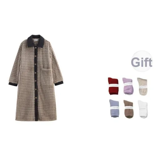 Same Language Хлопальные халаты Женские Вафельная вязка