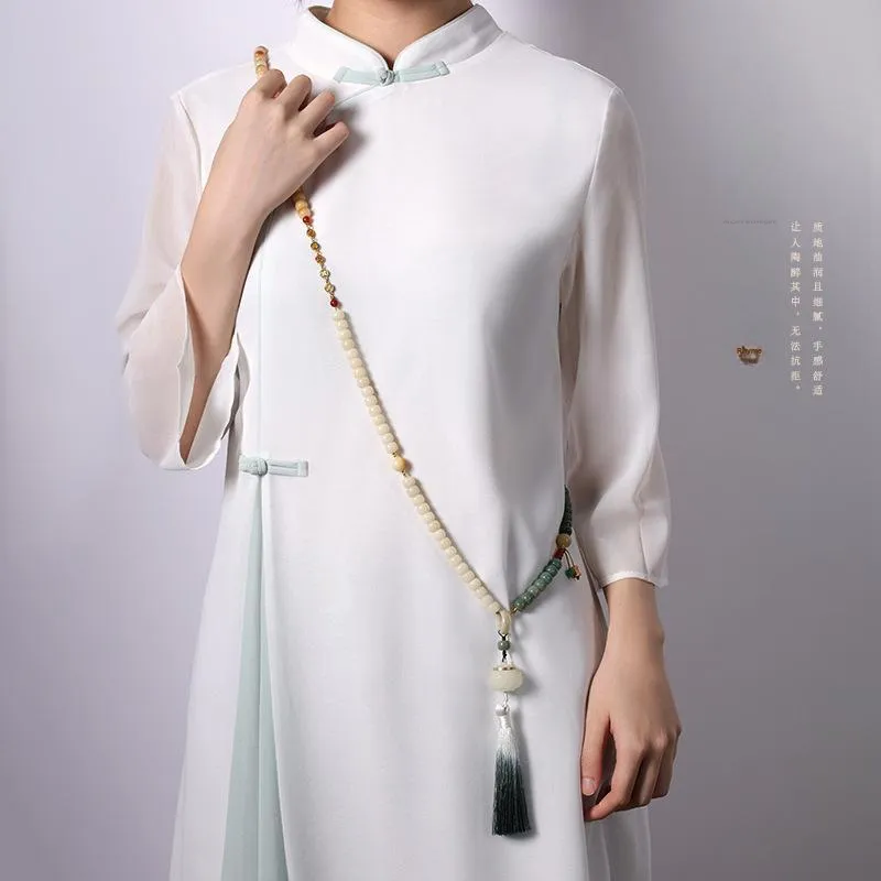 HANCANG Bodhi Root Bead Chain Unisex-3