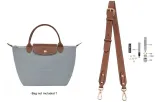 [Light Gray]86-103cm Crossbody Shoulder Strap Set[Top Grain Cow Leather]