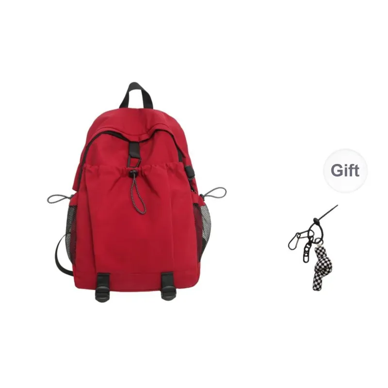 KAMLUI Nylon Backpack Regular Unisex Ecru/Black/Burgundy/Orange-14