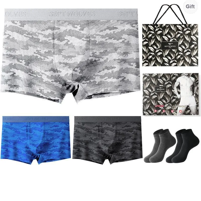 SEPTWOLVES Boxer Shorts Men's Gift Box Set+Shopping Bag-6