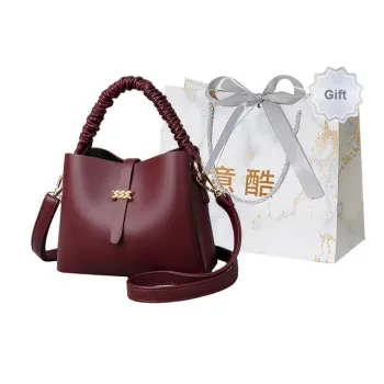 Cool Pu Shoulder Bag Regular Women's Black/Ecru/Yellow/Burgundy