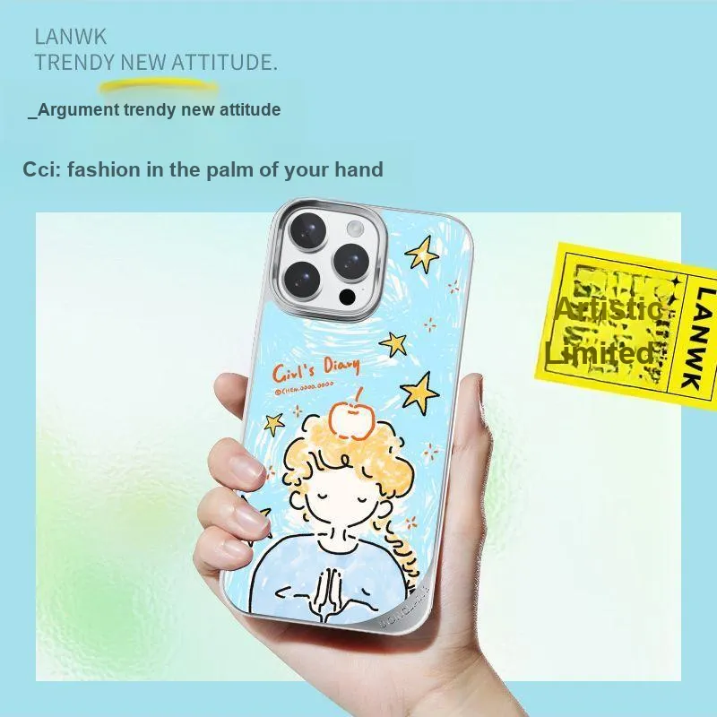 LANWK Glass Material Apple Wish Phone Case Compatible With Apple IPhone 14/15/16 Pro/Max With Magnetic Advanced Touch-3