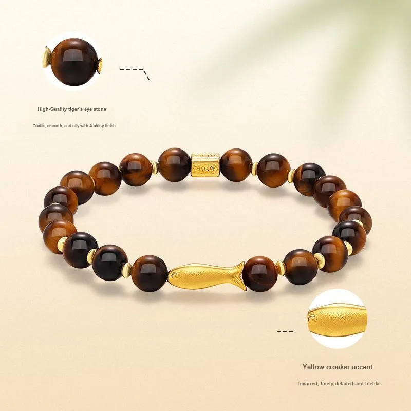 JINLIUFUJIXIANG Tiger's Eye Stone Bracelets Unisex-3