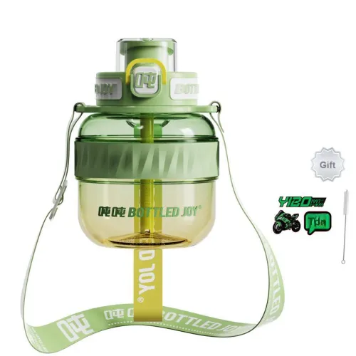 BOTTLED JOY Tritan Plastic Water Cup Wang Yibo Barrel Water Bottle Verdant Green Yellow 0.6L/1.1L