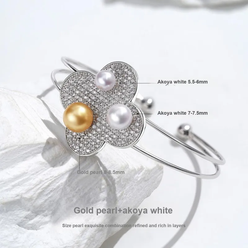 ME LUXE Saltwater Pearl Bangles Women's-3