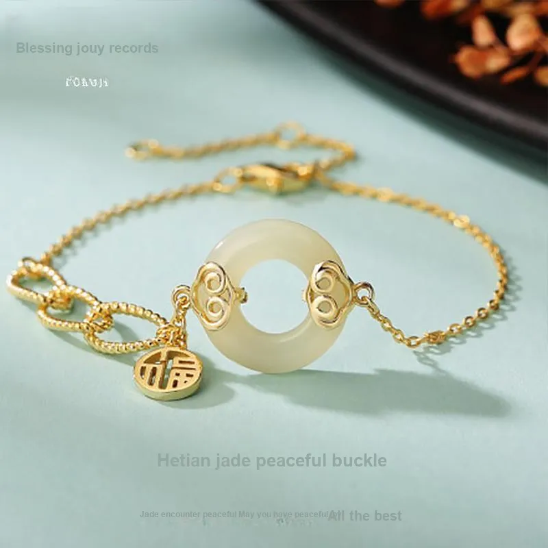 Fu Ru Ji Bracelets Pale Greenish White Jade Women's-1