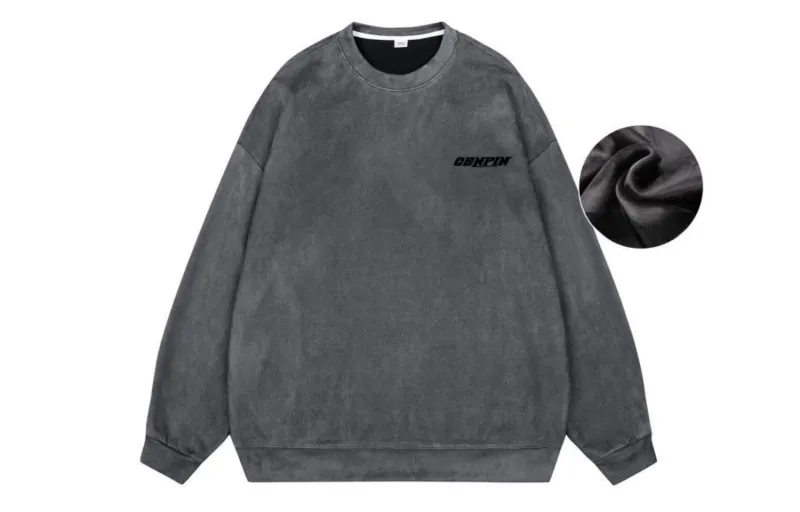 CENPIN Fleece Lined Suede Sweatshirt Unisex-17