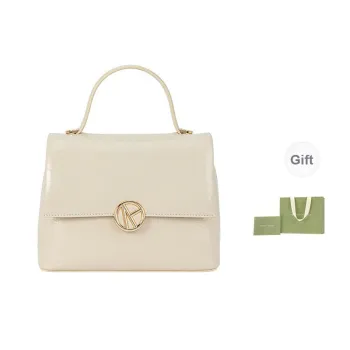 VANESSA HOGAN Cow Leather Shoulder Bags Handbags Small Size Women's Ecru/Brown