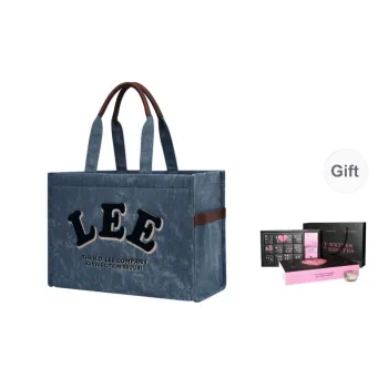 Lee Denim Tote Handbag Large Size Women's Washed Blue