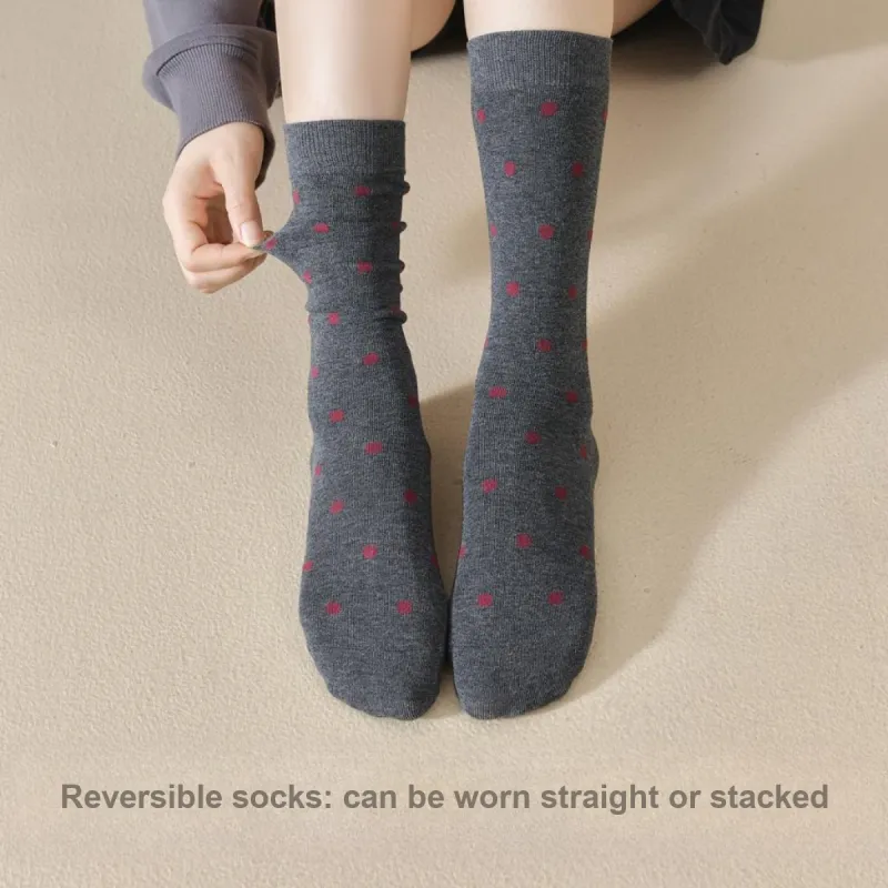 Temooues Mid Calf Socks Women's Combo Set-4