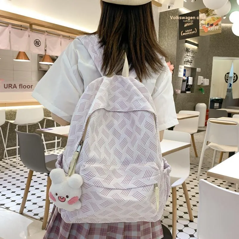 Wolfhorse Nylon Backpack Regular Unisex Grey/purple/pink/green-9