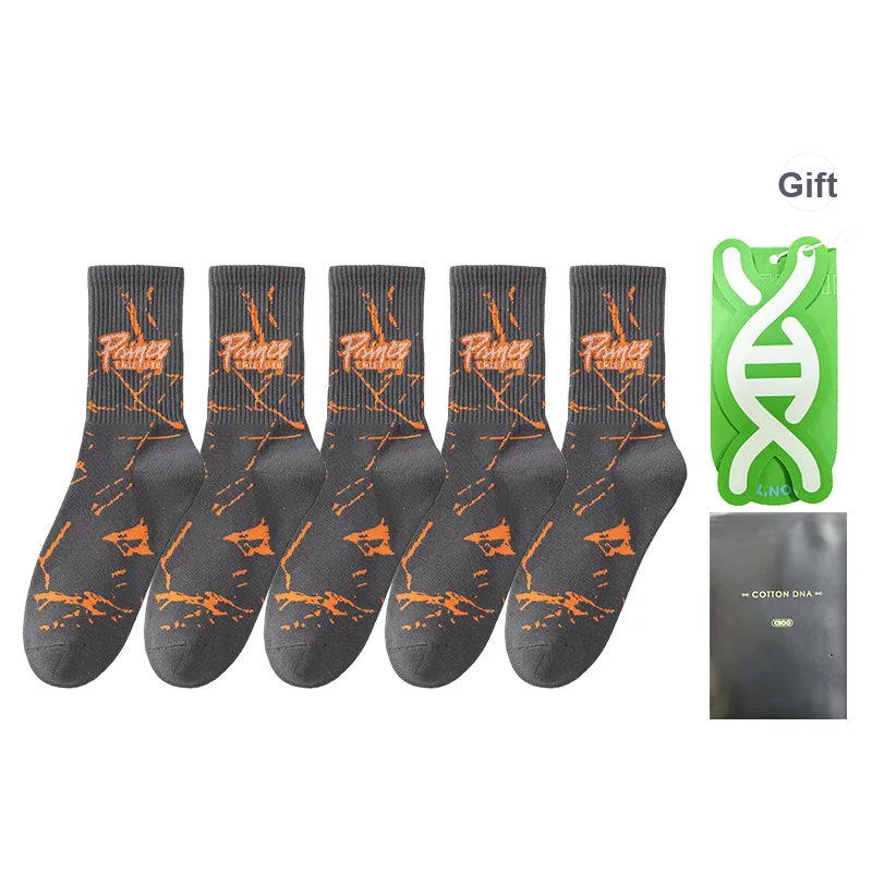 Cotton Gene Mid Calf Socks Men's Box 5 Pack-17