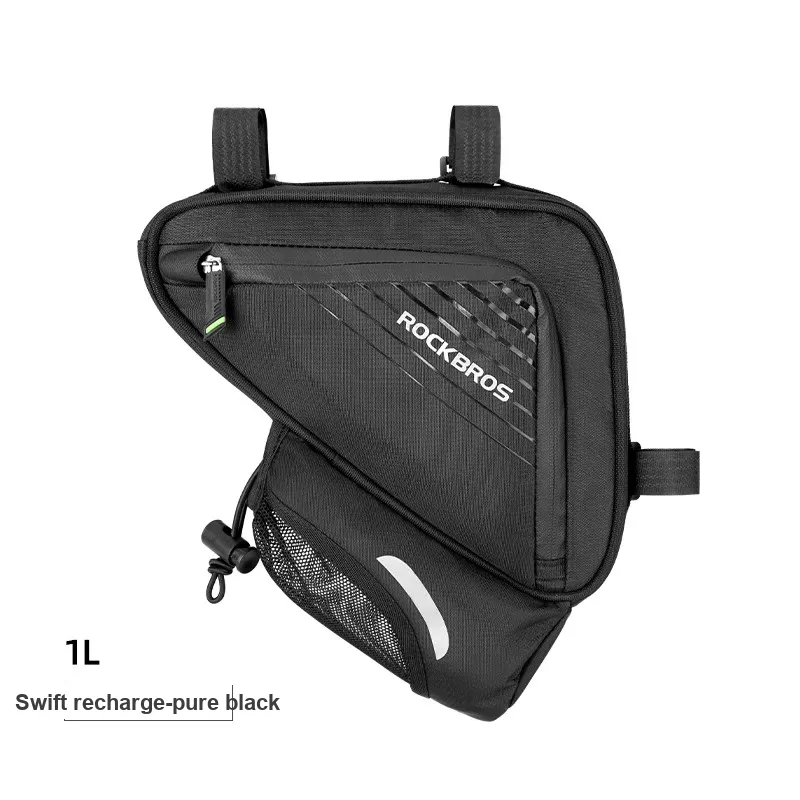 ROCKBROS Triangle Water Bottle Bag Non Woven Fabric PU Unisex Black-1