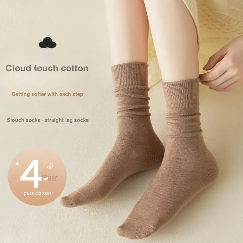 MIIOW Mid Calf Socks Women's 4 Pack-1