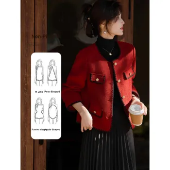 Like The Age Of Water Fall, Winter Velvet feel Coat Regular Women's Red
