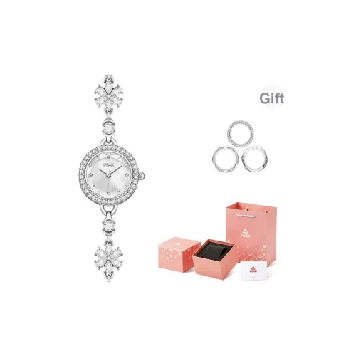 PEAK Кварцевый механизм нержавеющая сталь ремешок с цирконовым стразом женские часы розовый циферблат