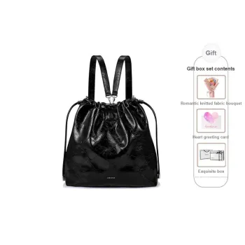 JUST STAR Synthetic Leather One Shoulder Crossbody Backpack Women's Black/Brown/White