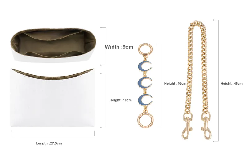 Lan Bao Fan Alloy, Metal, Chain, DuPont Paper Liner Bag Accessory Unisex Gold-54