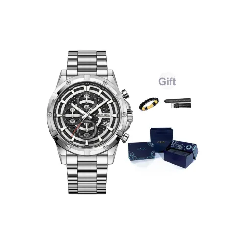 GAIDU Driver Collection Кварцевый механизм Стальной ремешок Часы Мужские Черный циферблат