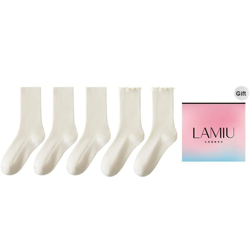 Lan Miao Mid Calf Socks Women's Shopping Bag 5 Pack-8