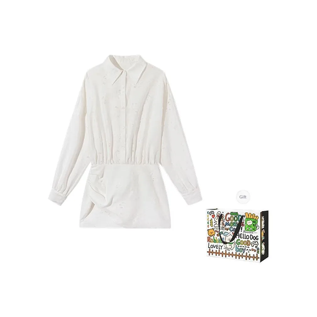 BVODE Длинное платье с длинными рукавами женское лунно-белый