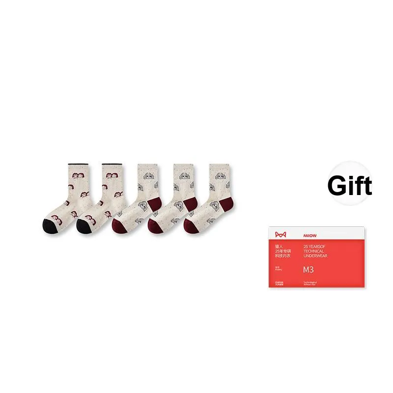 MIIOW Trend Party Series Mid Calf Socks Women's Shopping Bag Combo Set