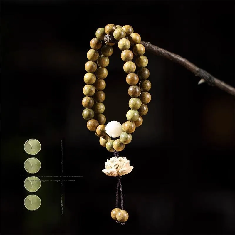 JIUHUASHAN Green Sandalwood Bracelets Unisex-11