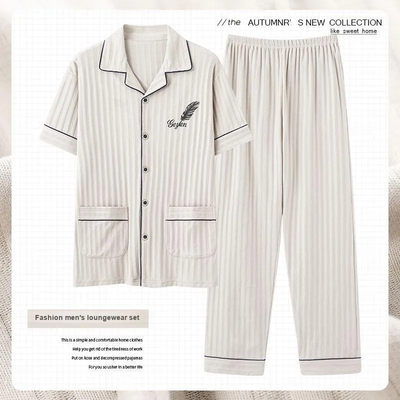 Ordifen Pajama Set Men's Apricot-1