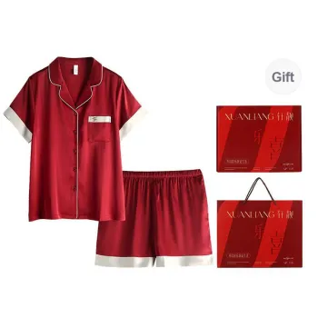 Xuan Liang Pajama Set Unisex Gift Box Set Maroon