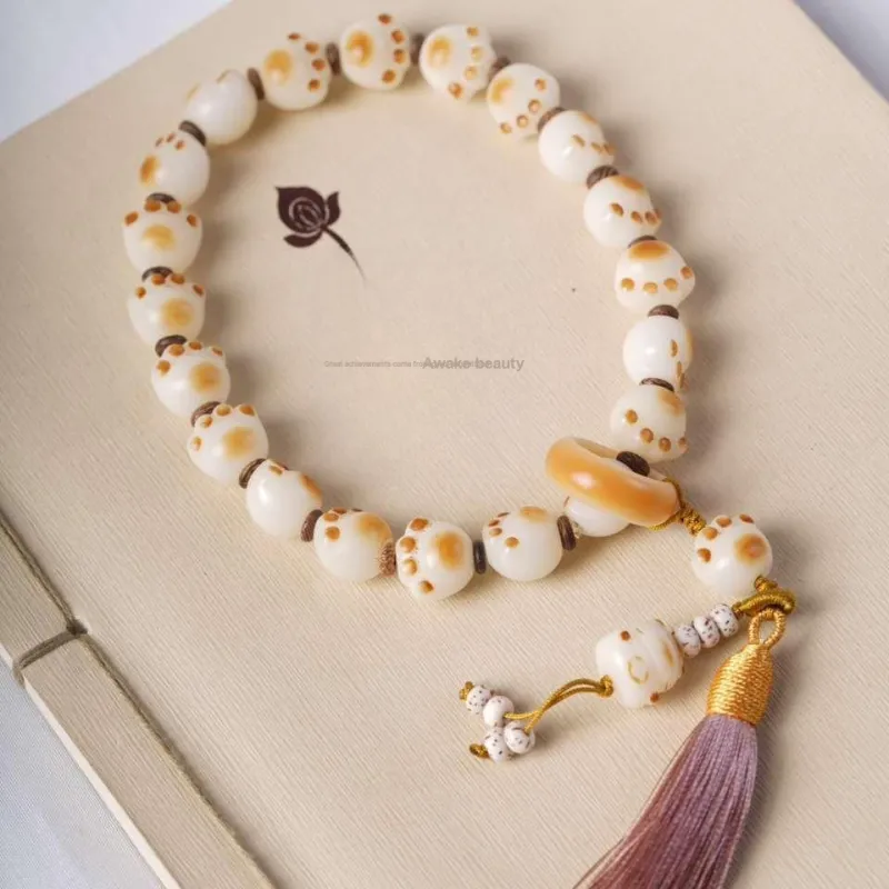 Lordship White Jade Bodhi Bead Chain Unisex-6