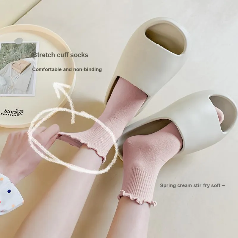 Lan Miao Mid Calf Socks Women's Shopping Bag 5 Pack-12