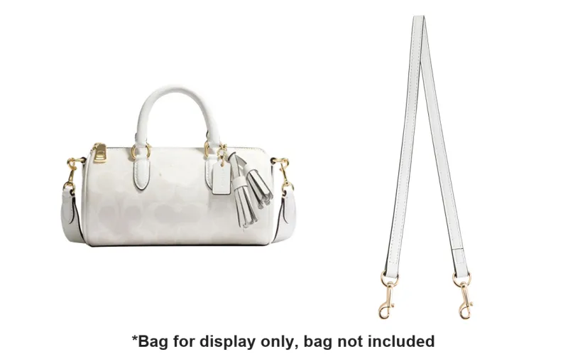 Luxury Care Artisan Workshop Artificial Leather Shoulder Strap Accessories Bag Strap Women's White/Black-0