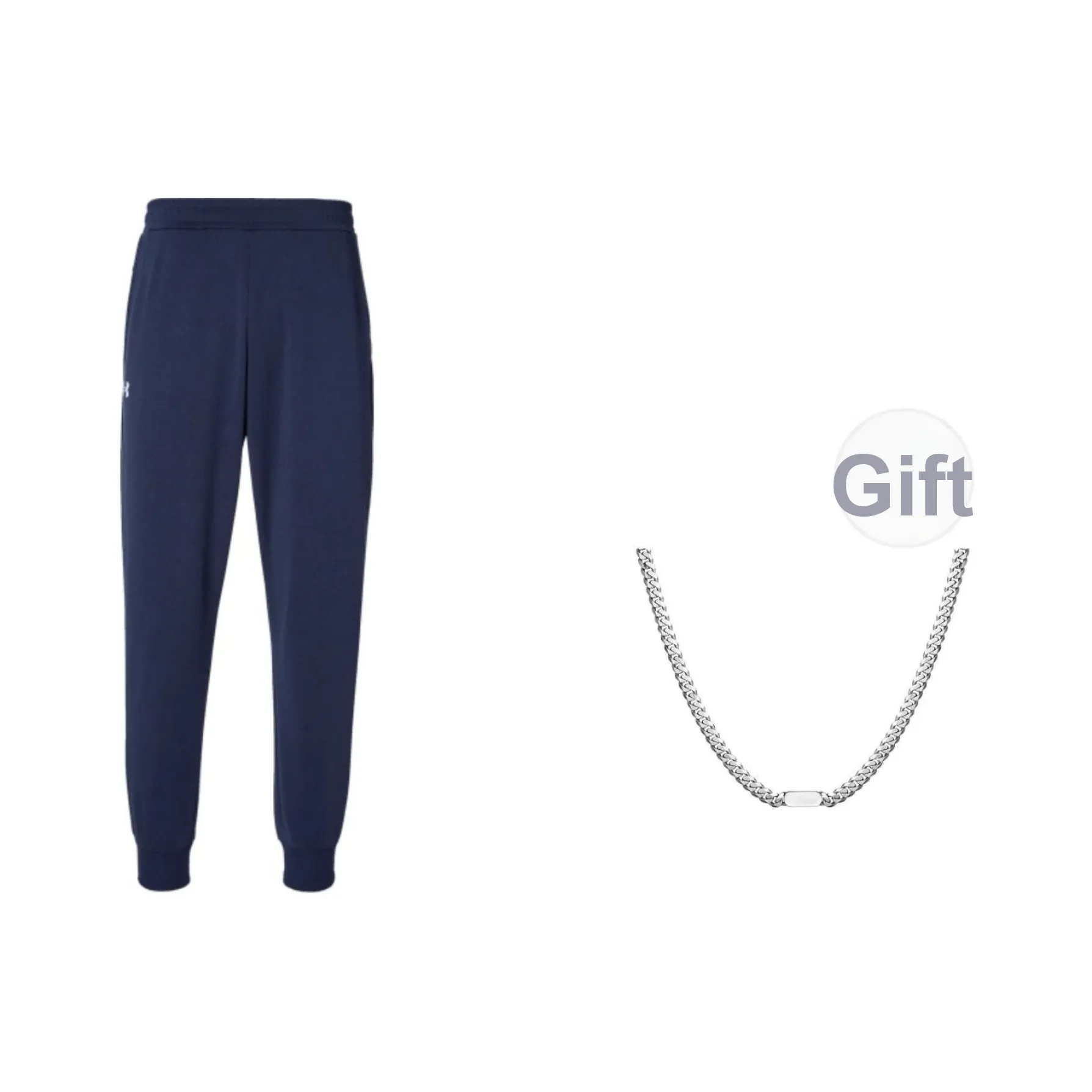 Under Armour Вязаные Тренировочные Брюки Мужские Темно-Синие В комплекте с Ожерельем
