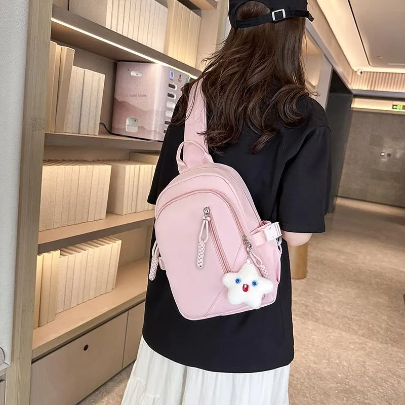 Duoluplo Doron Paul Nylon Sling Bag, Crossbody Bag Regular Women's White/Black/Yellow/Green/Pink-2