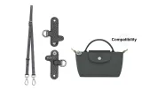 Graphite Black Silver-Tone Buckle (Lonyfame Perforated Abrasion-Resistant Buckle+Shoulder Strap)