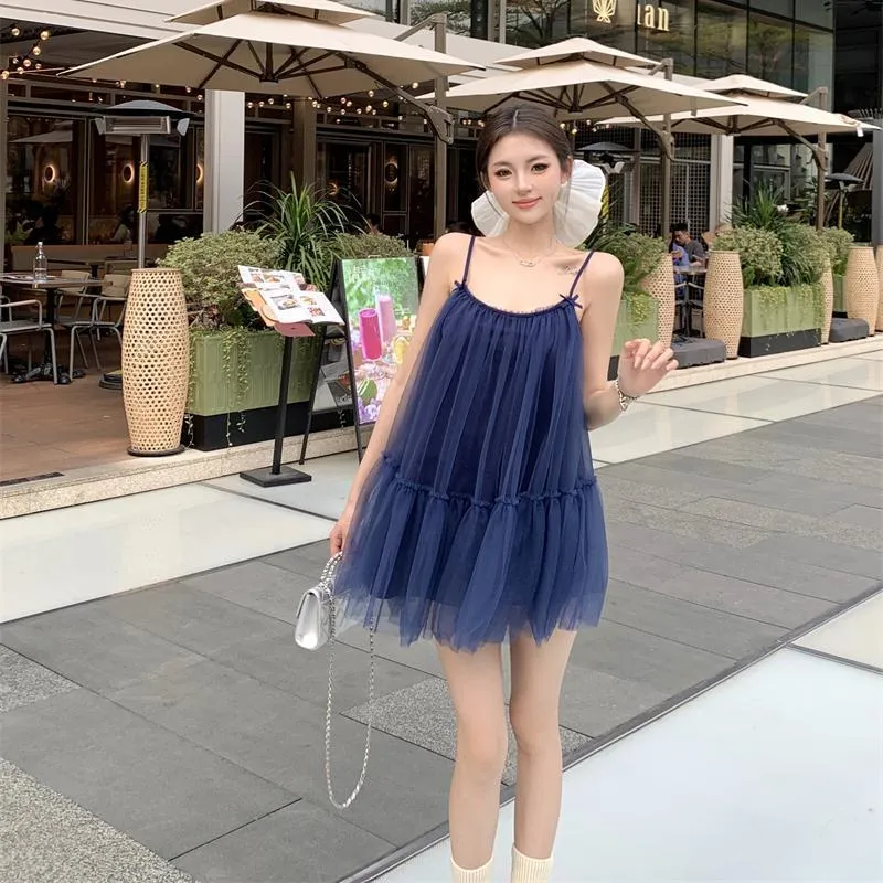 ABBY GODDESS Slip Dress Women's Blue-3