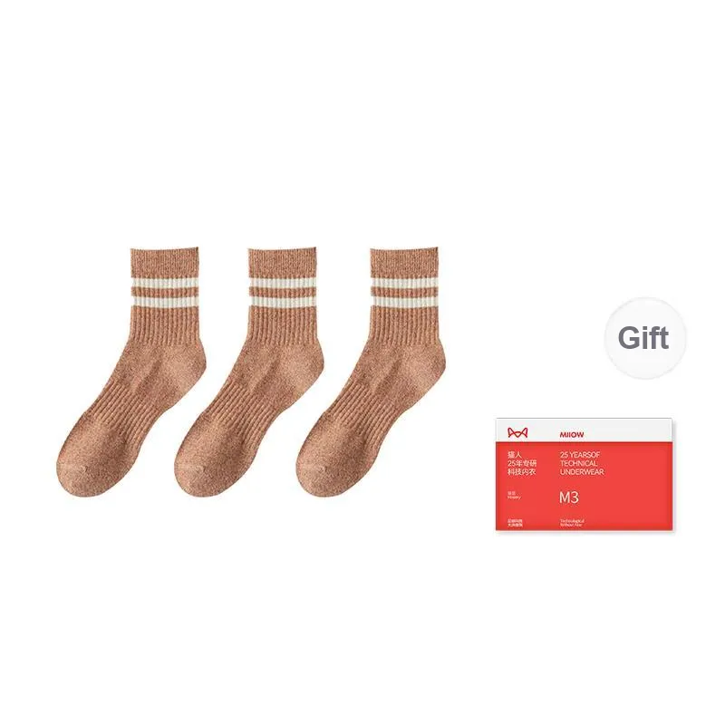 MIIOW Mid Calf Socks Women's 3 Pack-7