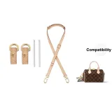 [Two-Piece Set Vegetable Tanned Leather]Abrasion-Resistant Buckle+1.5cm Three-Section Shoulder Strap 72-119cm-Includes Protective Ring