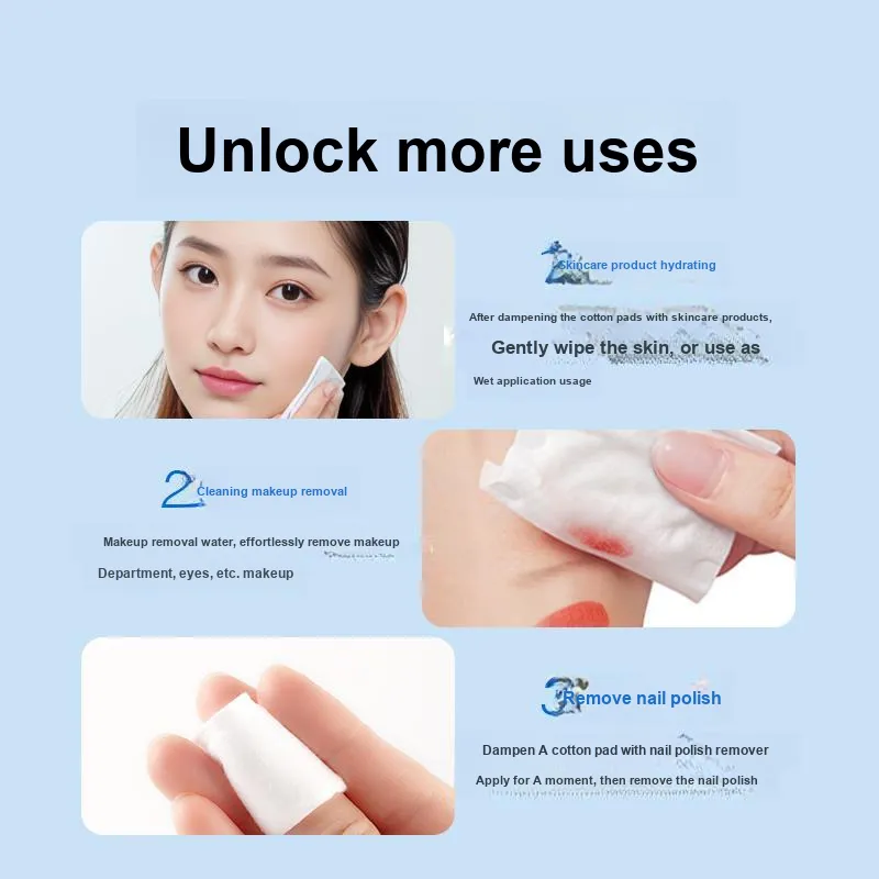 BEILANDE Double Sided Dual Effect Thickened Makeup Cotton Wet Compress For Cleaning Makeup Removal-3