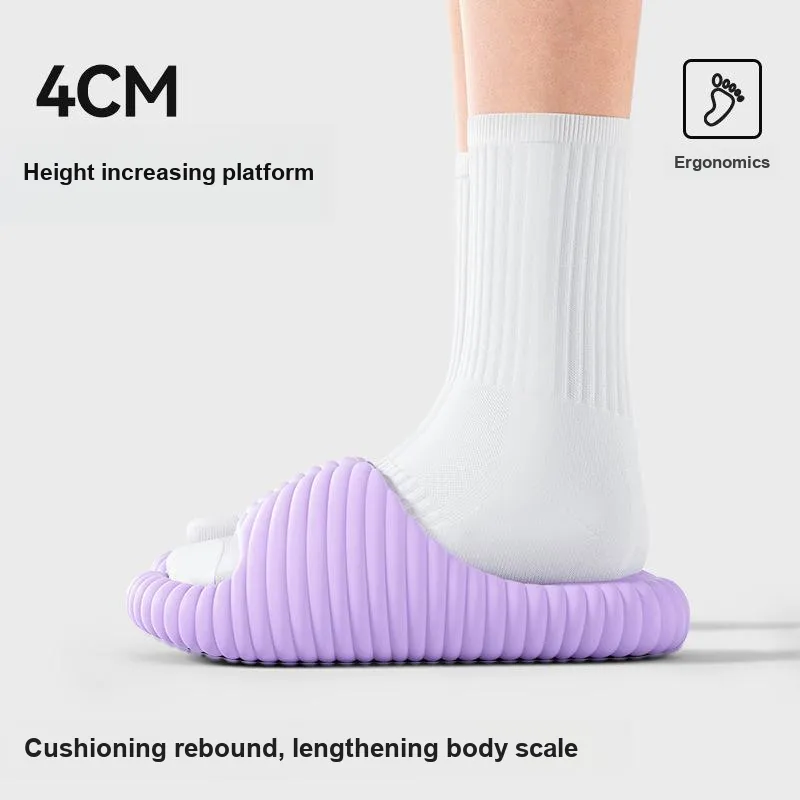 Lymia Waffle Home Platform Squashy And Bouncy Feeling All Seasons Home Slip Resistant Slippers-3