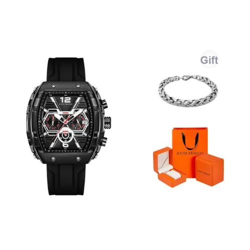 Katie Ermilio Кварцевый механизм Мужские часы 50мм*45мм*15мм Черный