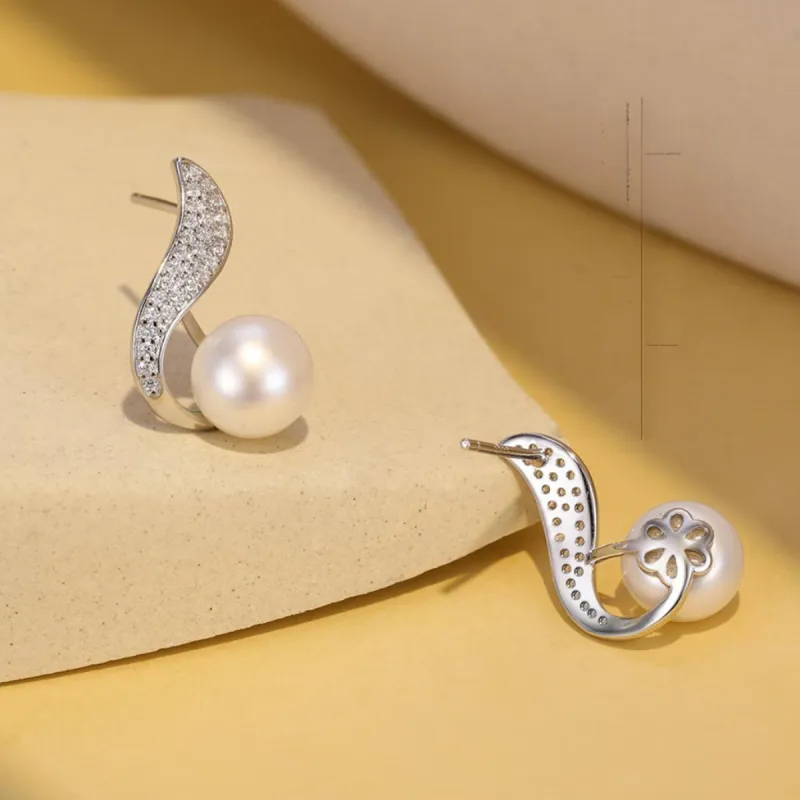 BRIR Pearl Hoop Earrings Women's-3