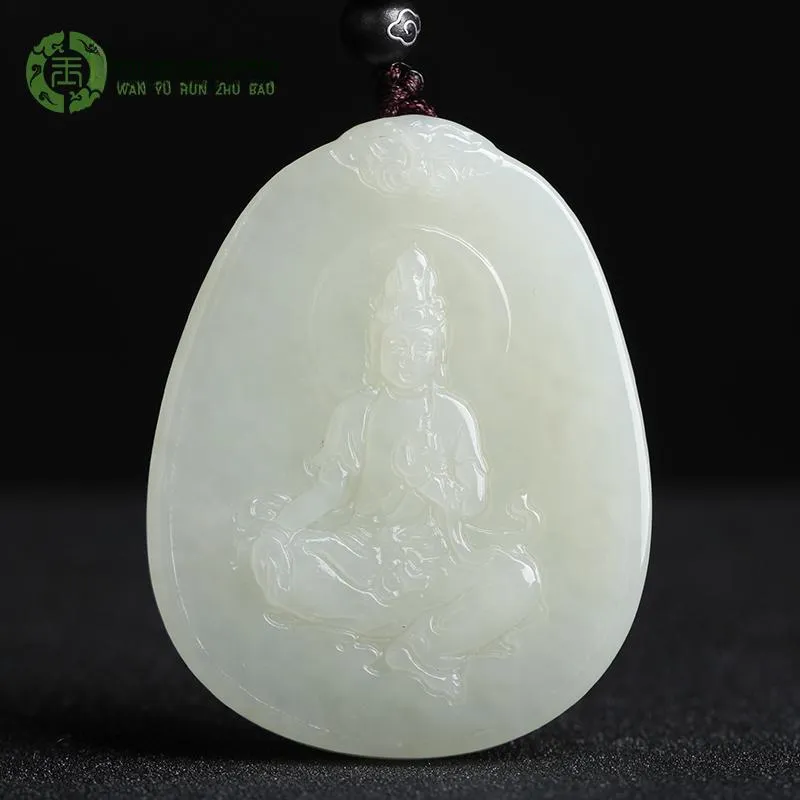 WANYUHUN Hetian Jade Pendants White Jade Unisex-2