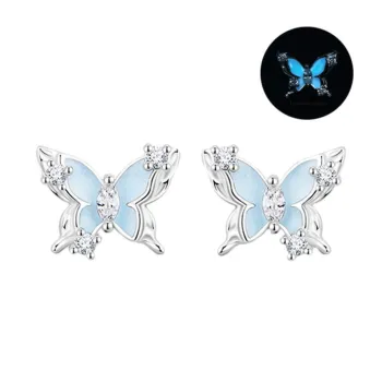 MAGICPOLE 925 Sterling Silver Zircon Stud Earrings Women's Silver