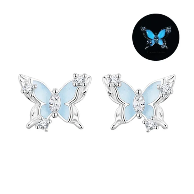 MAGICPOLE 925 Sterling Silver Zircon Stud Earrings Women's Silver-0