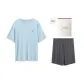 Dusty Blue-Men's-Short-Sleeved Shirt+Shorts