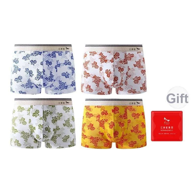RED DRAGONFLY Хлопок Трусы Мужские 4 Пачки