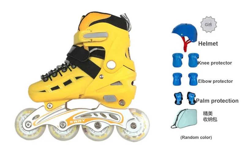 Sway China-Chic Roller Skates Fashion Casual Inline Skate Unisex Dynamic Yellow Snow Mountain White-4