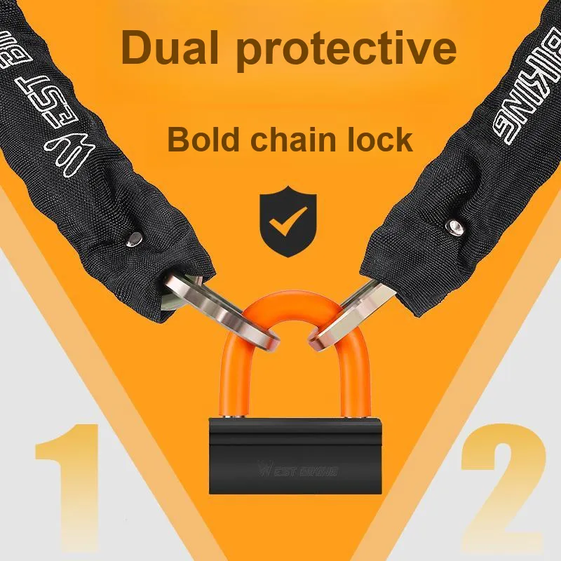 WEST BIKING Bicycle Locks Chain Lock-1